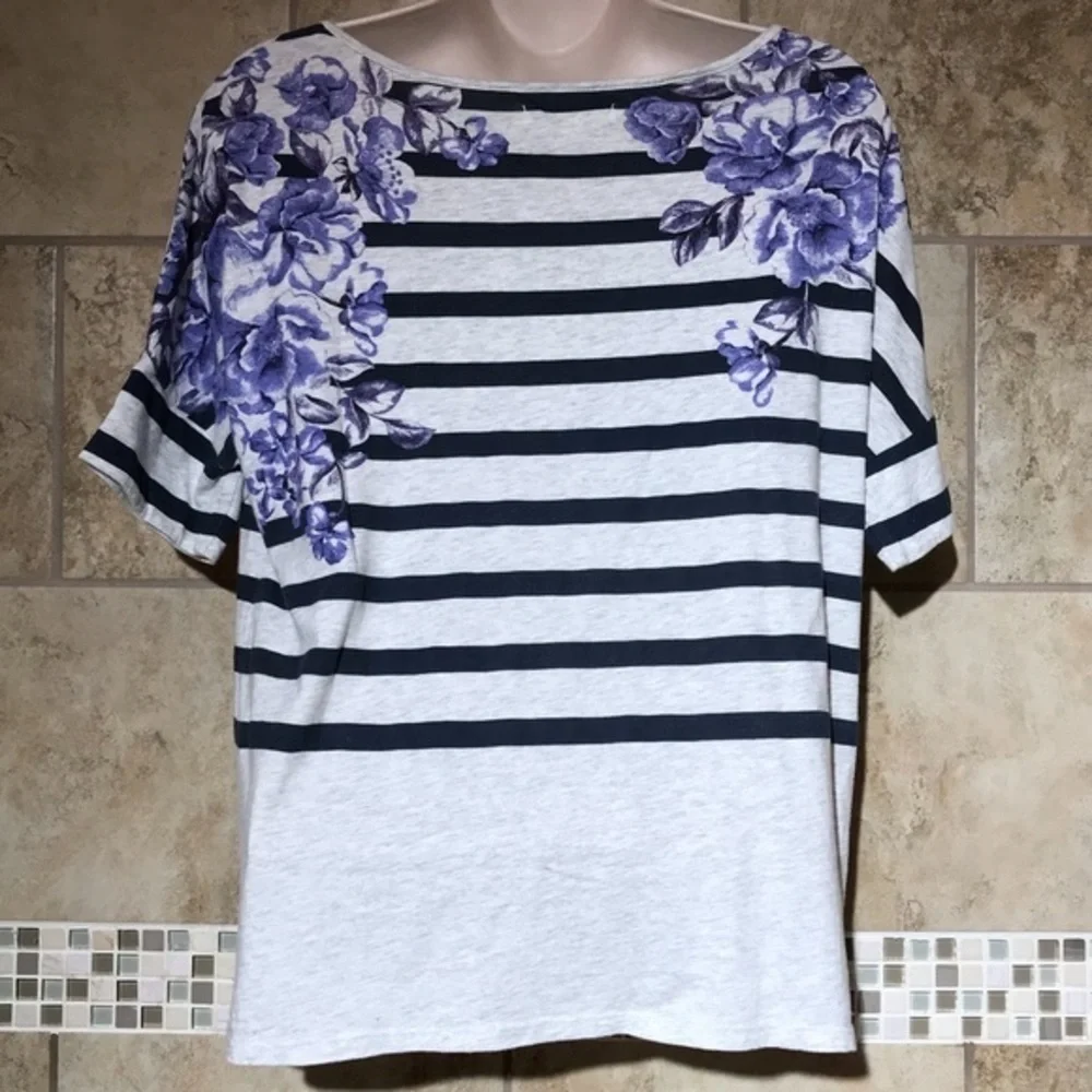 Anthropologie Pilcro and the Letterpress Striped Floral Shirt XS